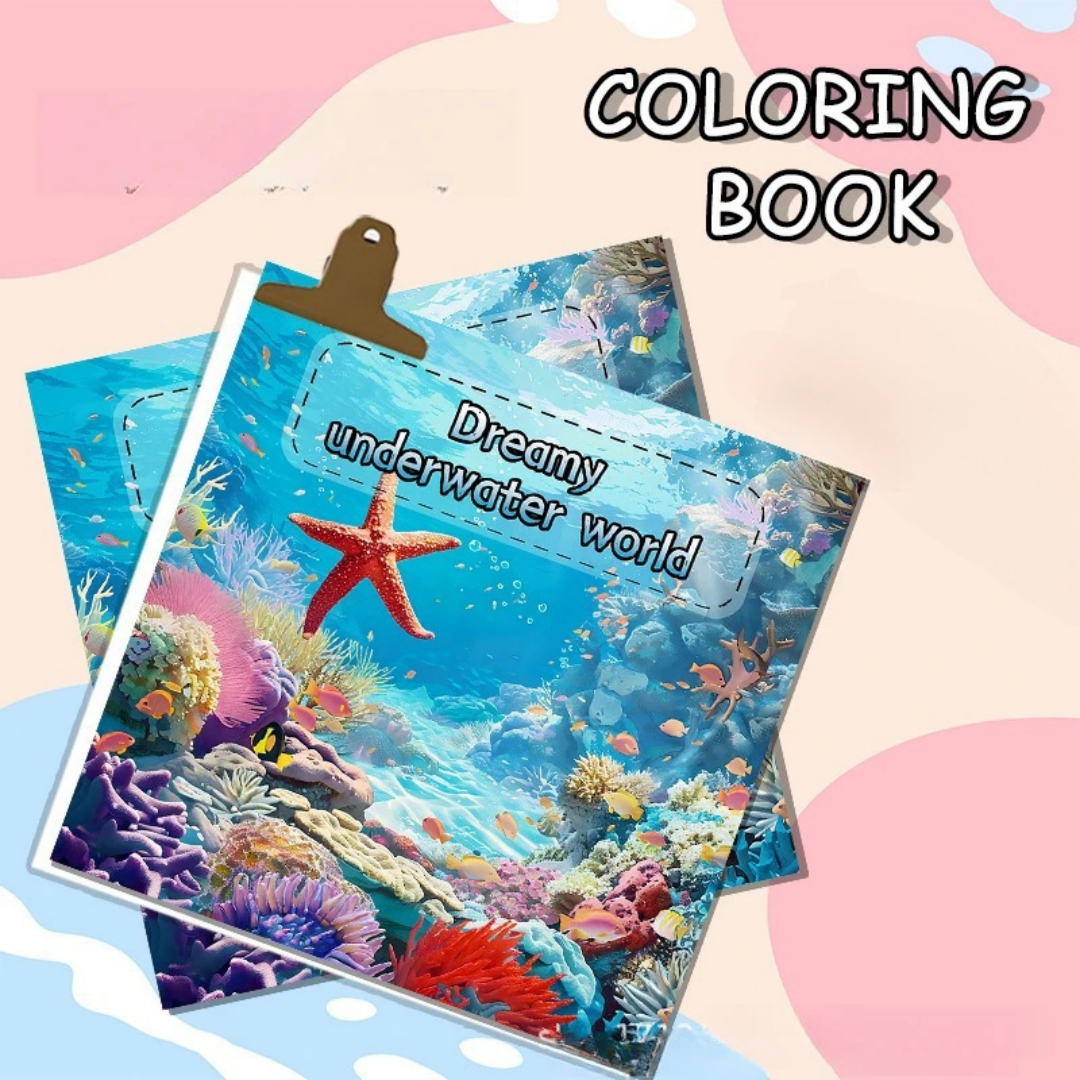 Underwater Wonders, A Relaxing Art Coloring Book, Featuring Ocean Life and Plants