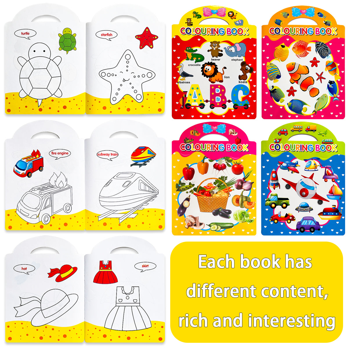 Creative Learning Tools, Choose from Education Coloring Books, to Stimulate Childrens Imagination and Hands On Ability