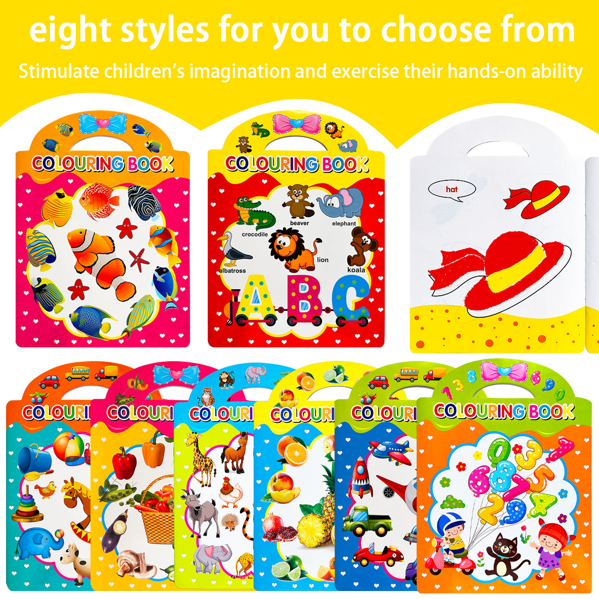 Creative Learning Tools, Choose from Education Coloring Books, to Stimulate Childrens Imagination and Hands On Ability
