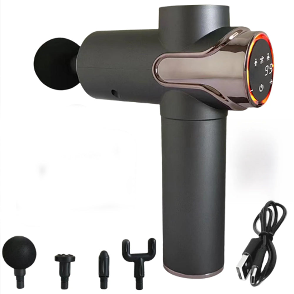 Four Headed Muscle Massager Tool, Silent Fascia Gun for Relaxation and Recovery, Deep Tissue Percussion Gun