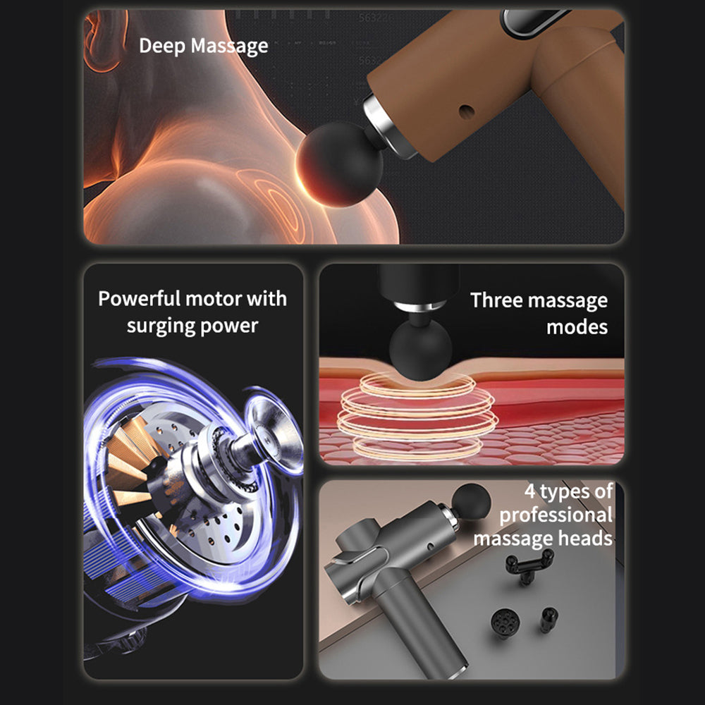 Four Headed Muscle Massager Tool Silent Fascia Gun For Relaxation And Recovery Deep Tissue Percussi 1