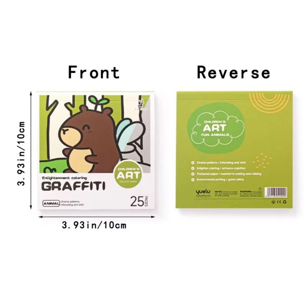 Portable Painting Album DIY Mini Cartoon Coloring Book Water Color And Note Coloring Childrens Art 4
