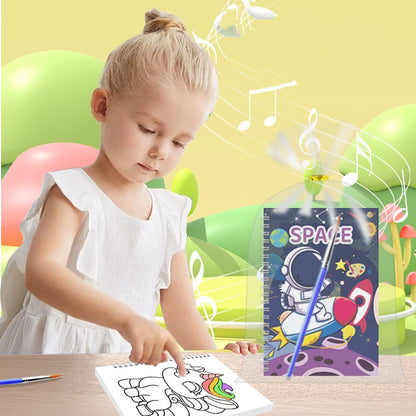Magic Water Painting Book, Reusable Watercolor Coloring Book for Kids, Animal Designs with Paints