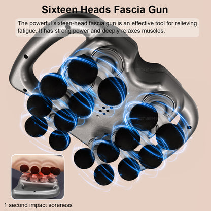 16 Head Fascia Gun High Frequency Muscle Massage Machine Deep Tissue Body Neck Shoulder Back Waist  3