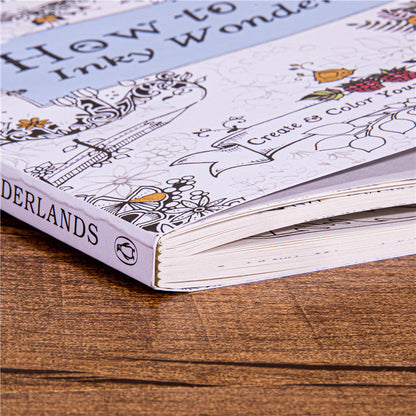 Art Stress Relief Adult Coloring Book, How to Draw Inky Wonderlands Step by Step, Relaxing Art Therapy