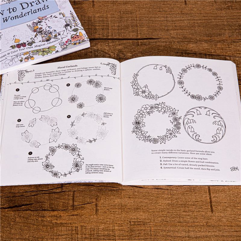 Art Stress Relief Adult Coloring Book, How to Draw Inky Wonderlands Step by Step, Relaxing Art Therapy