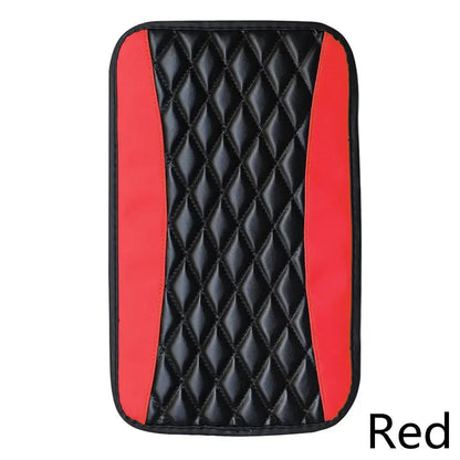 Universal Car Armrest Cover, 1pc Console Box Pad, Black and Red Interior Accessories