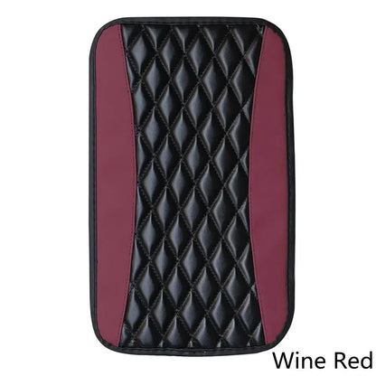 Universal Car Armrest Cover, 1pc Console Box Pad, Black and Red Interior Accessories