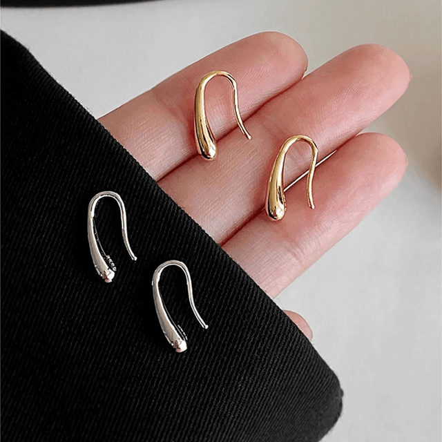 Elegant Water Drop Sterling Silver Earrings for Women Simple Modern Jewelry Gift