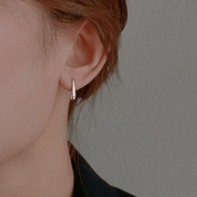 Elegant Water Drop Sterling Silver Earrings For Women Simple Modern Jewelry Gift 1