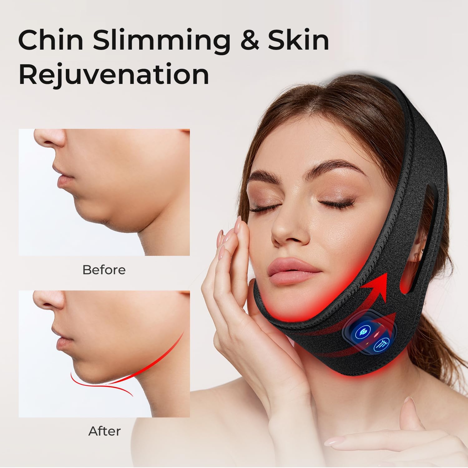 Wearable Infrared Light Therapy Belt Wireless Multi Function Pain Relief For Neck Chin Hand Wrist L 3