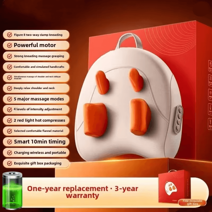 Wireless Heated Shiatsu Massage Pillow For Neck Back Waist And Legs 6