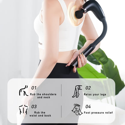 Elbow Self-Assist Massage Gun, Fascia Gun with Extended Handle, Muscle Relaxation for Upper and Lower Back, Deep Tissue