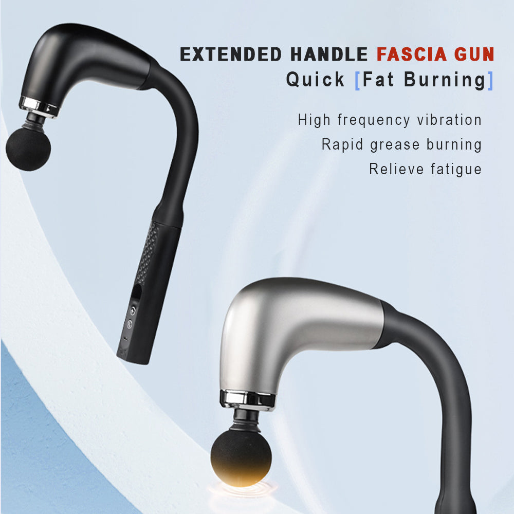 Elbow Self-Assist Massage Gun, Fascia Gun with Extended Handle, Muscle Relaxation for Upper and Lower Back, Deep Tissue