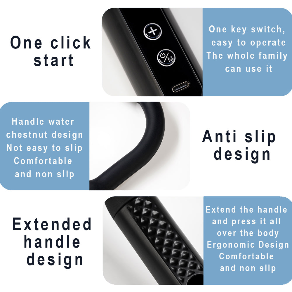 Elbow Self-Assist Massage Gun, Fascia Gun with Extended Handle, Muscle Relaxation for Upper and Lower Back, Deep Tissue