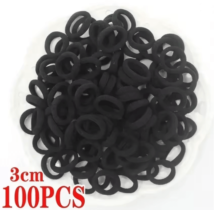 200Piece Solid Colour Elastic Hair Bands Set For Women And Girls 4
