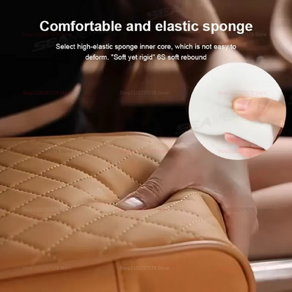Car Center Console Organizer, Armrest Storage Box with Cup Holder and Heightening Cushion