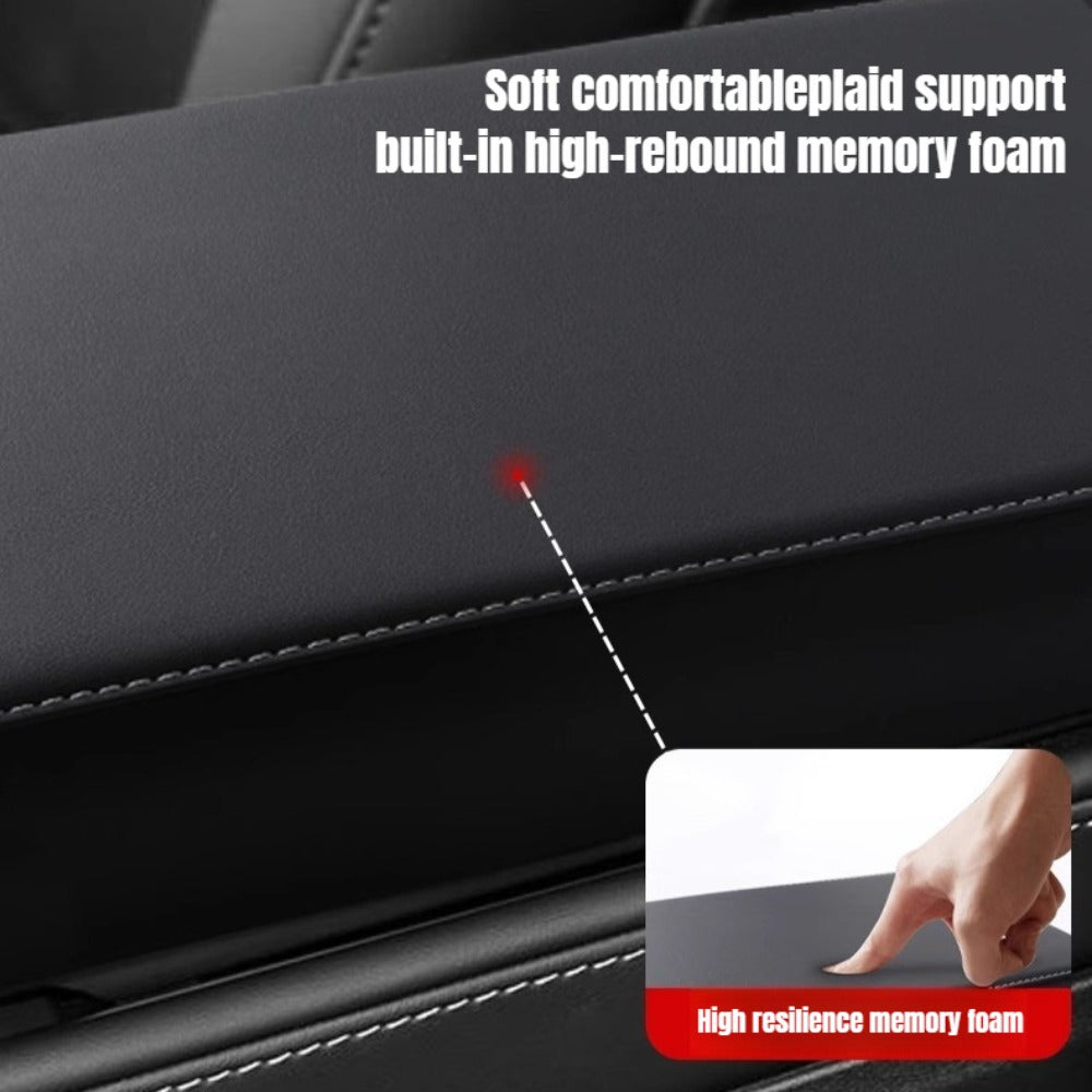 Tesla Model Y Armrest Box Cover, Leather and ABS Protective Lid, Highland and Juniper, Center Console Accessory