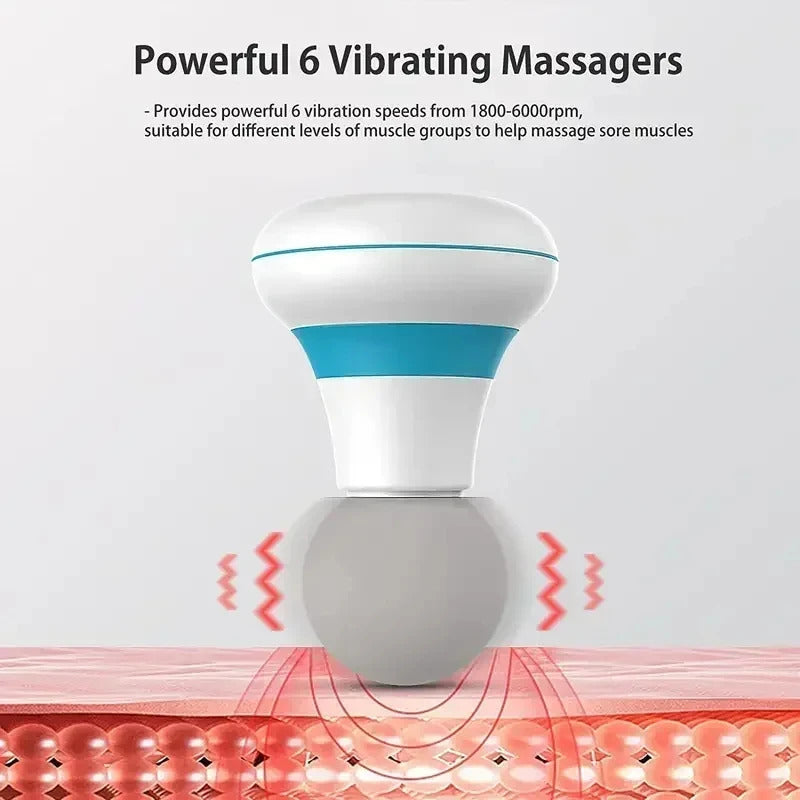 Deep Tissue Percussion Handheld Muscle Massager, Mini Portable Massage Gun, Full Body Pain Relief, Quiet 6 Speed