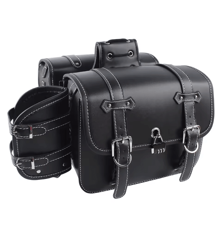 Universal Large Capacity Motorcycle Saddle Bag Side Tool Storage For Cruisers 4