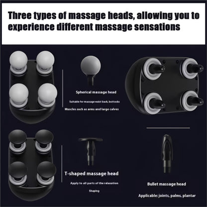 Four Head High Frequency Massage Gun, Portable Fascia Gun Muscle Massager, Neck Shoulder Waist Relief