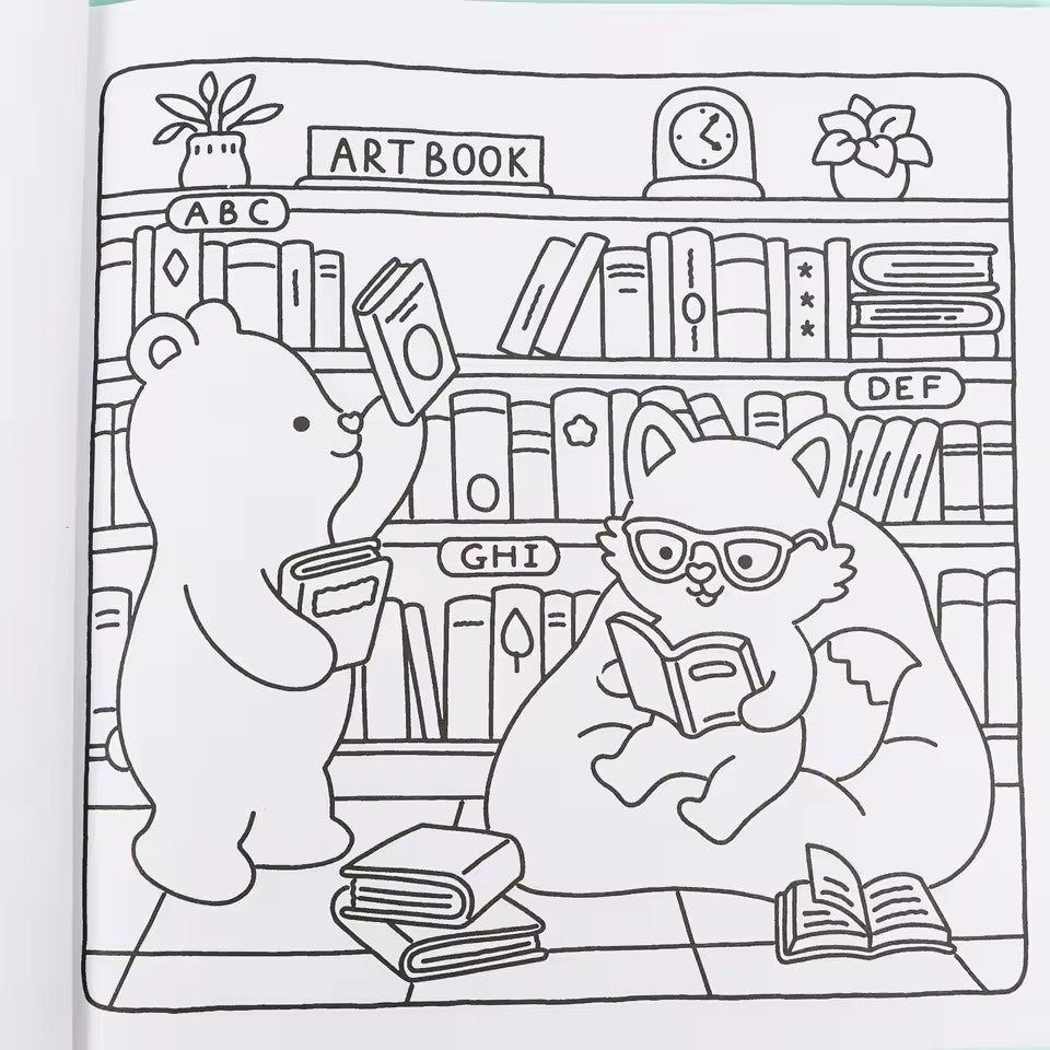 Adorable Animal Coloring Book, A Fuzzy Hygge Art Therapy Experience, Super Cute Gift for Adults and Teens