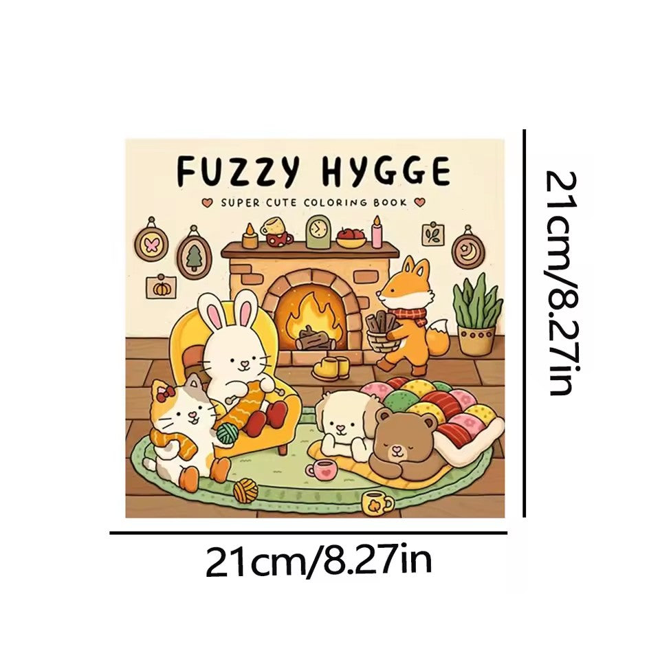 Adorable Animal Coloring Book, A Fuzzy Hygge Art Therapy Experience, Super Cute Gift for Adults and Teens