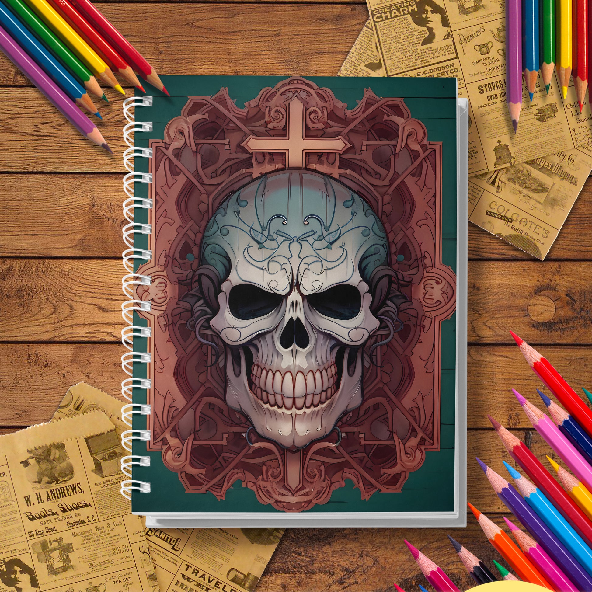 Unleash Your Creativity, Adult Skull Coloring Book, Thick Paper, Creative Free Coloring, Perfect Stress Relief