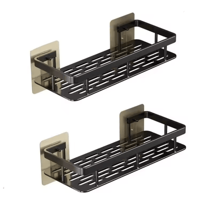 NoDrill Wall Mounted Corner Bathroom Shelf And Storage Rack 1