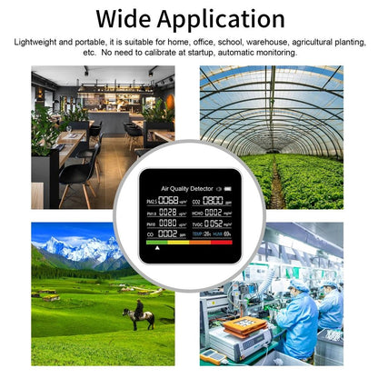 9 in 1 Air Quality Monitor with CO2 and Particle Detection