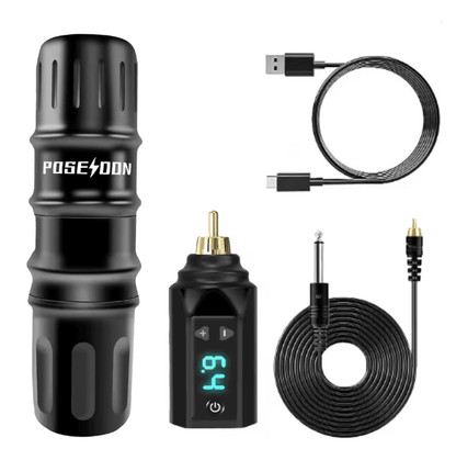 Poseidon Wireless Tattoo Pen Kit High Power Professional Tattoo Machine 3