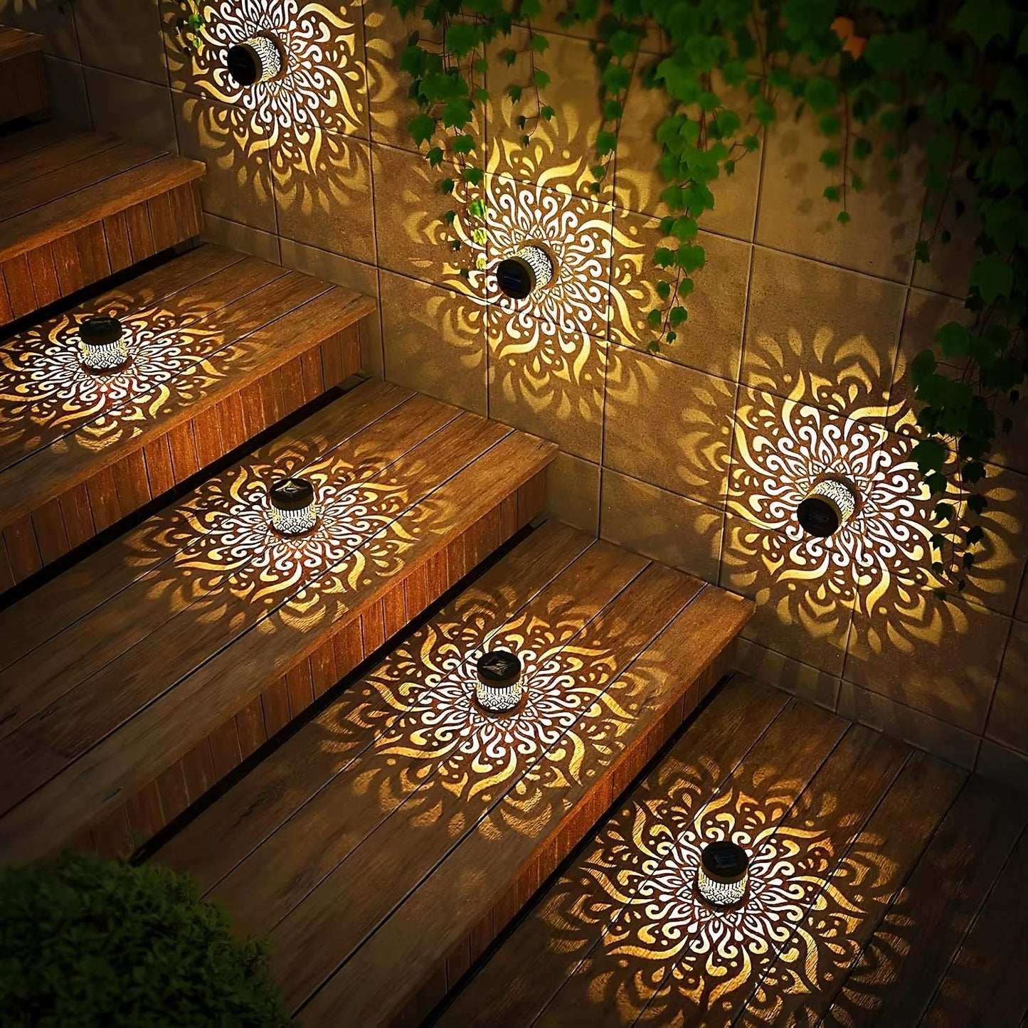 Solar Scene Metal Wall Lamp  IP65 Outdoor Fence  Yard Lighting 5