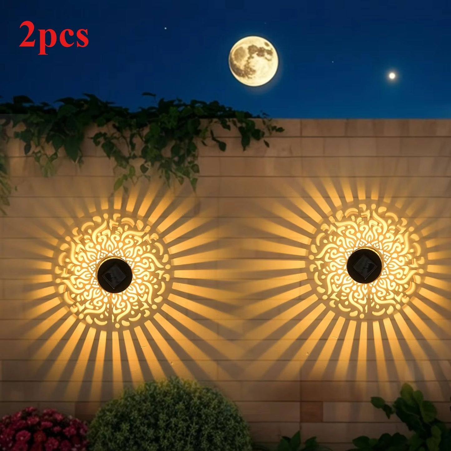 Solar Scene Metal Wall Lamp  IP65 Outdoor Fence  Yard Lighting 7