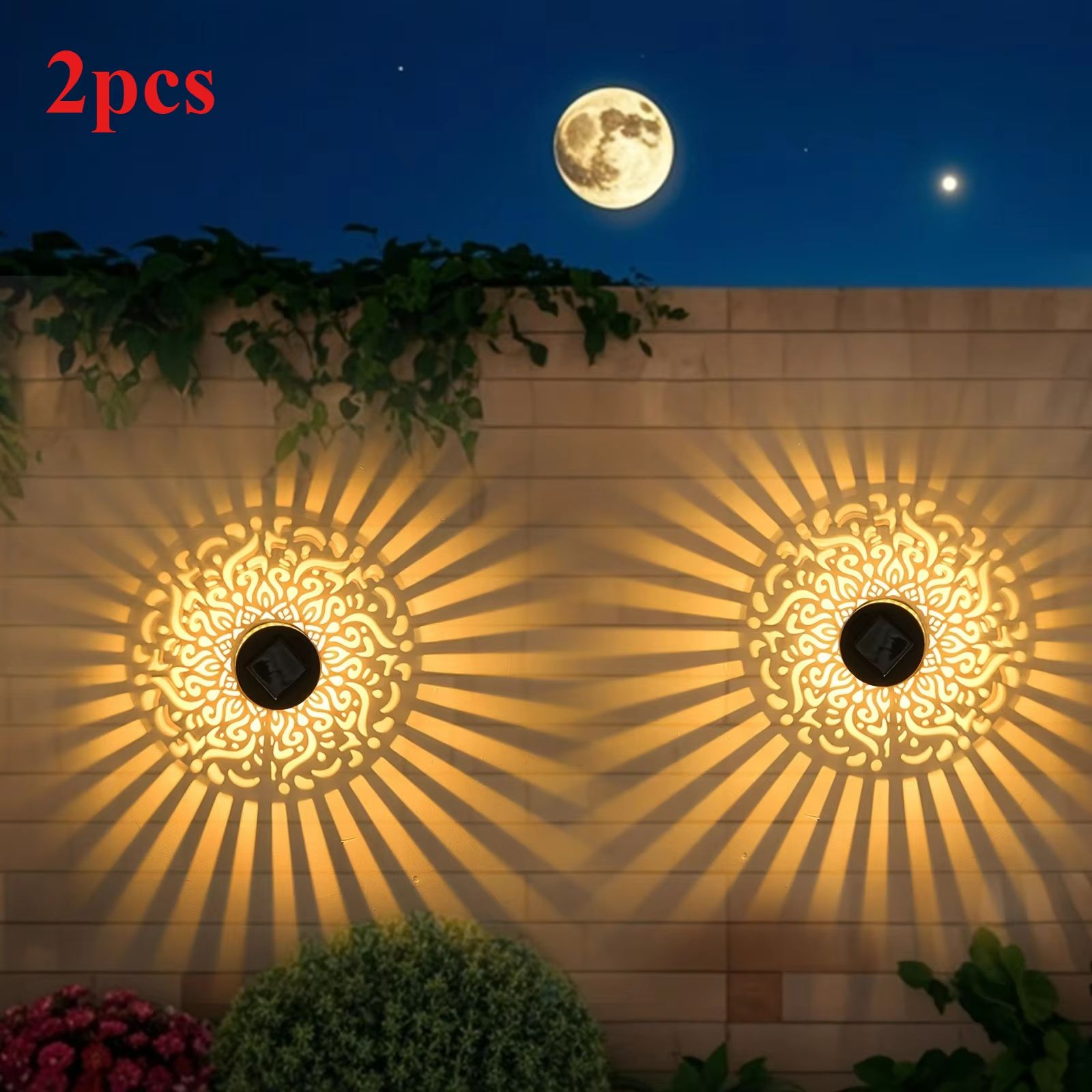 Solar Scene Metal Wall Lamp  IP65 Outdoor Fence  Yard Lighting 7