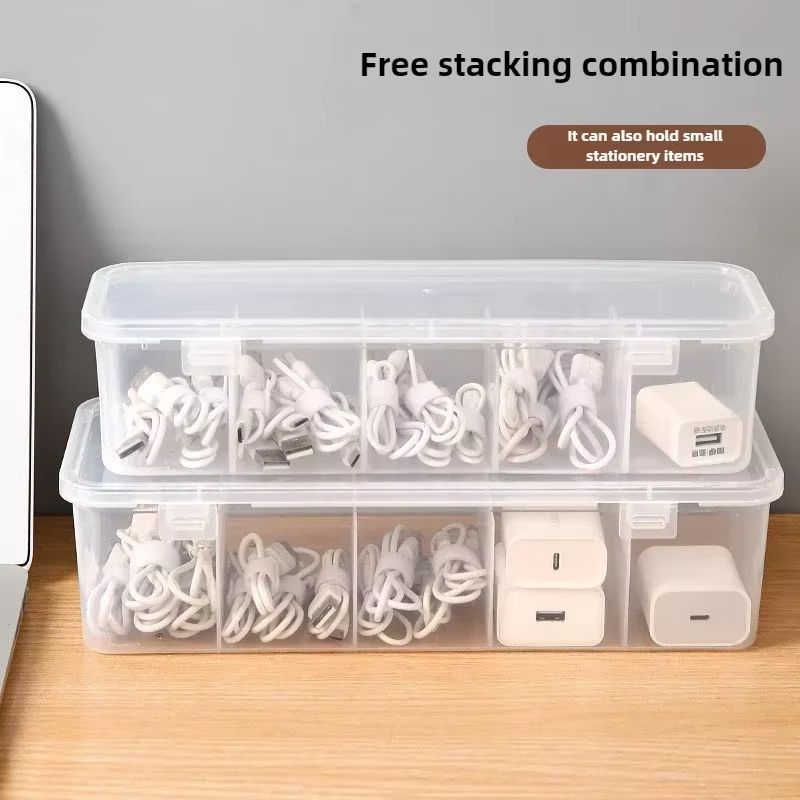 ClearView Tech-Organiser Box – Transparent Dust-Proof Cable & Accessory Storage Case
