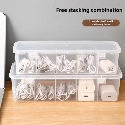 ClearView Tech-Organiser Box – Transparent Dust-Proof Cable & Accessory Storage Case