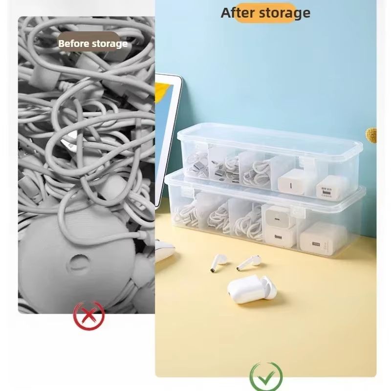 ClearView TechOrganiser Box  Transparent DustProof Cable  Accessory Storage Case 4