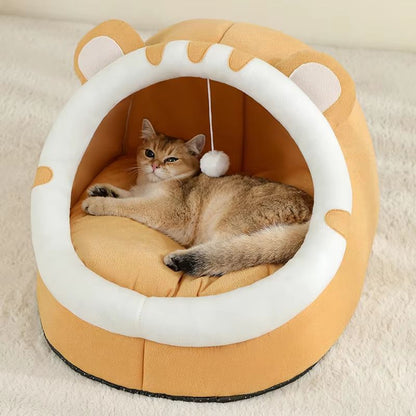 SnuggleDen Premium Pet Cave Bed  Cozy Hideaway For Cats  Small Dogs 4