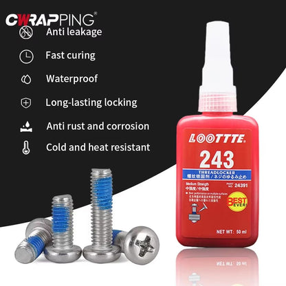 SecureHold 50 ML Thread Locking Sealant  FastCure Anaerobic Screw  Bolt Adhesive 5