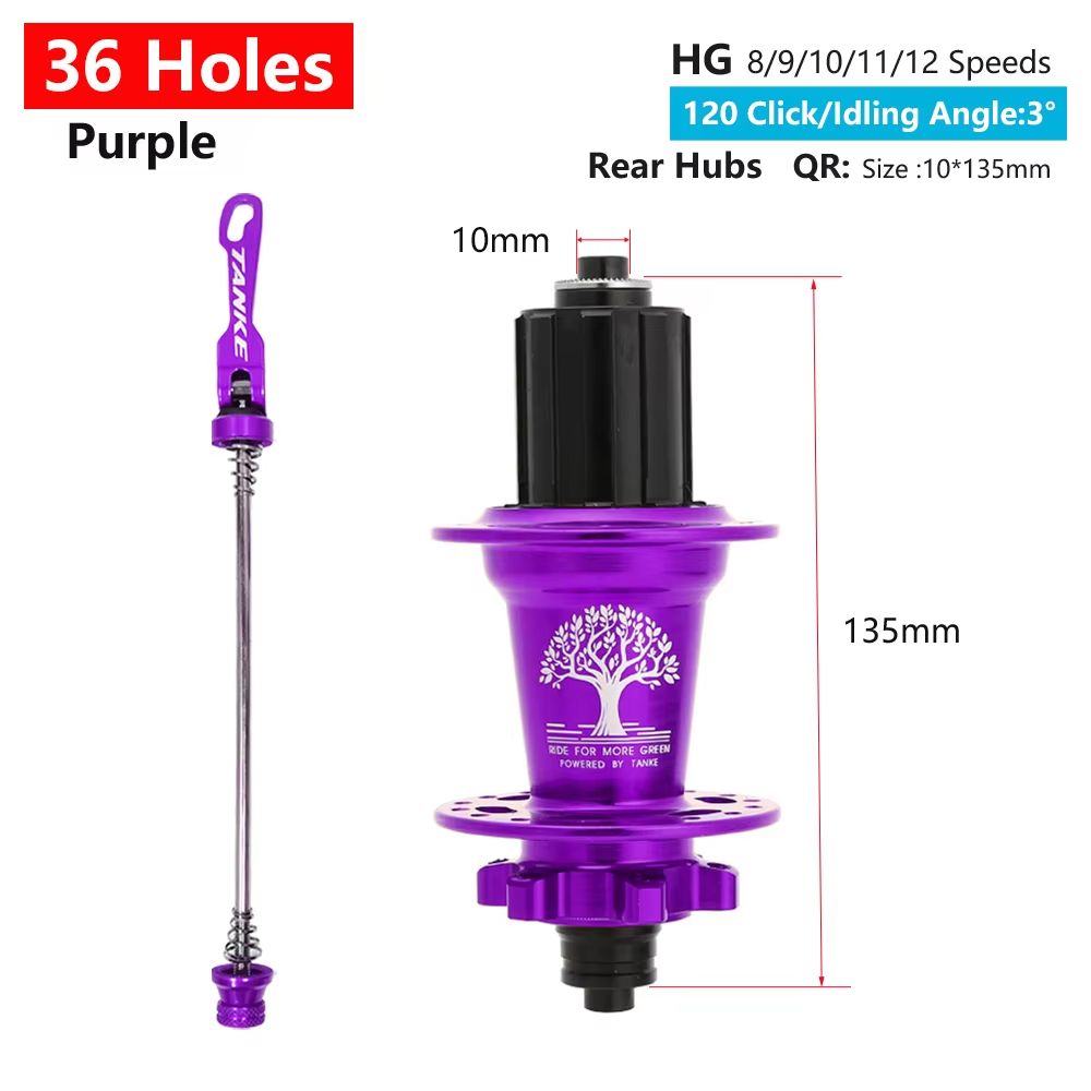 TANKE 120Click 6Bearing MTB Hub  283236H Disc Brake Front  Rear 812 Speed 10