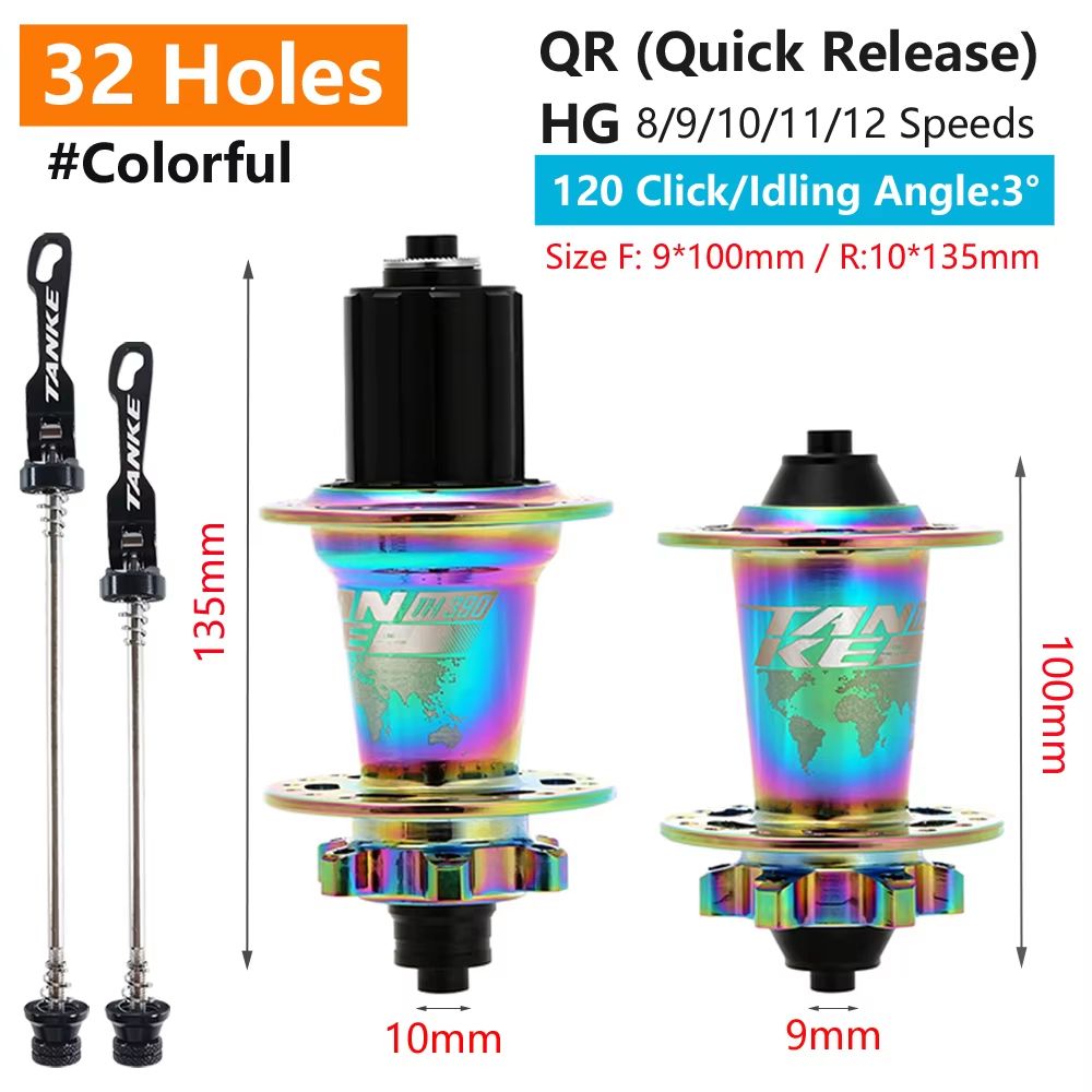 TANKE 120Click 6Bearing MTB Hub  283236H Disc Brake Front  Rear 812 Speed 11