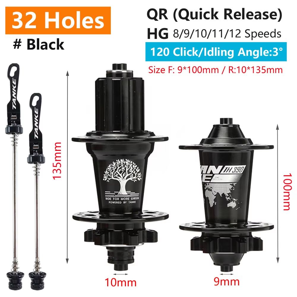 TANKE 120Click 6Bearing MTB Hub  283236H Disc Brake Front  Rear 812 Speed 12