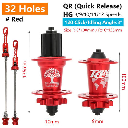 TANKE 120Click 6Bearing MTB Hub  283236H Disc Brake Front  Rear 812 Speed 13