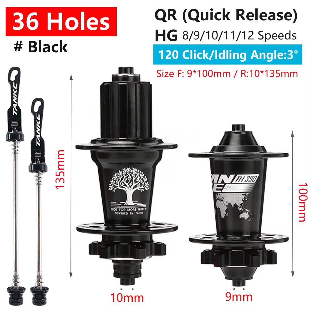 TANKE 120Click 6Bearing MTB Hub  283236H Disc Brake Front  Rear 812 Speed 15