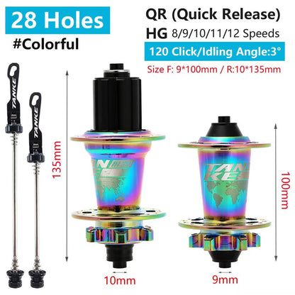 TANKE 120Click 6Bearing MTB Hub  283236H Disc Brake Front  Rear 812 Speed 7