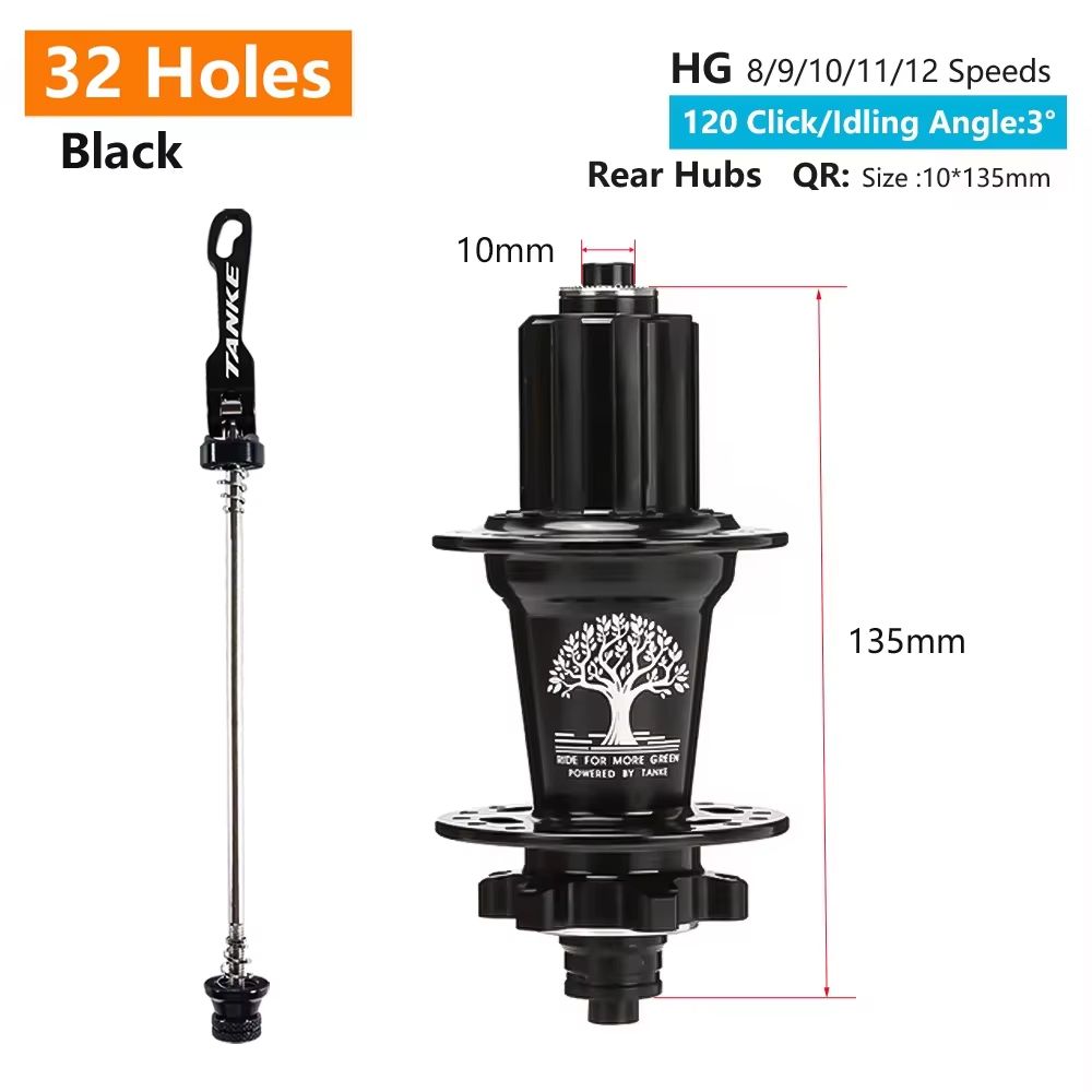 TANKE 120Click 6Bearing MTB Hub  283236H Disc Brake Front  Rear 812 Speed 22