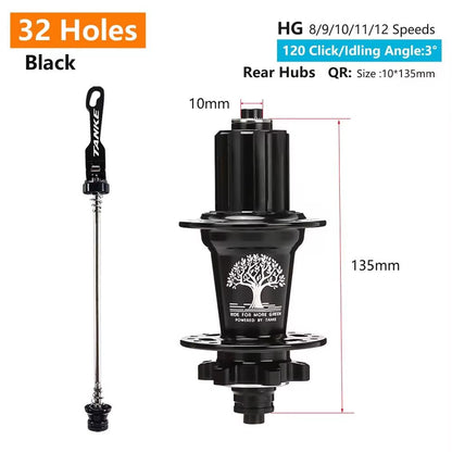 TANKE 120Click 6Bearing MTB Hub  283236H Disc Brake Front  Rear 812 Speed 22