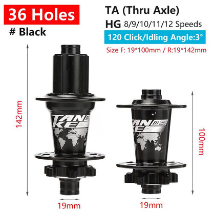 TANKE 120Click 6Bearing MTB Hub  283236H Disc Brake Front  Rear 812 Speed 24