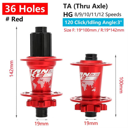 TANKE 120Click 6Bearing MTB Hub  283236H Disc Brake Front  Rear 812 Speed 25