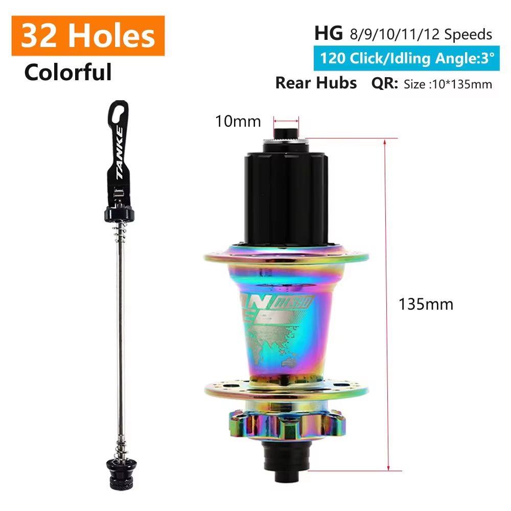TANKE 120Click 6Bearing MTB Hub  283236H Disc Brake Front  Rear 812 Speed 28